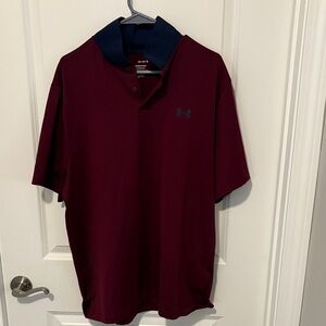 Large Under Armour Men's Polo Shirt in Burgundy and Navy